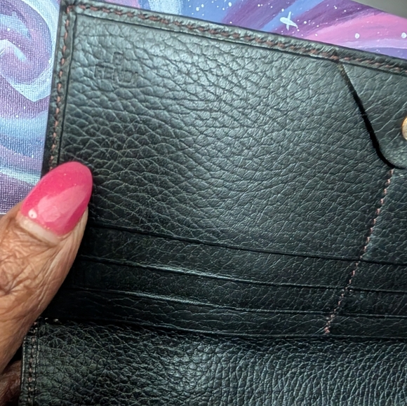 Fendi Black Wallet with Gold Charm - Picture 3 of 10